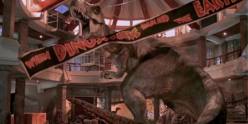 The T-Rex roaring at the end of 'Jurassic Park'