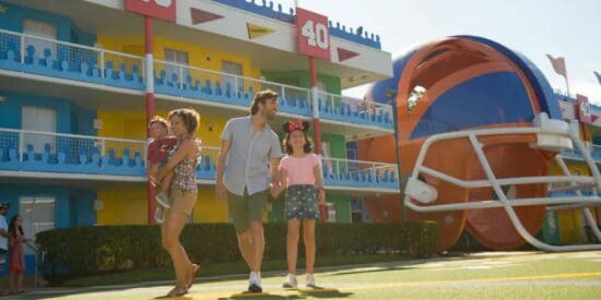A family walking around All-Star Sports