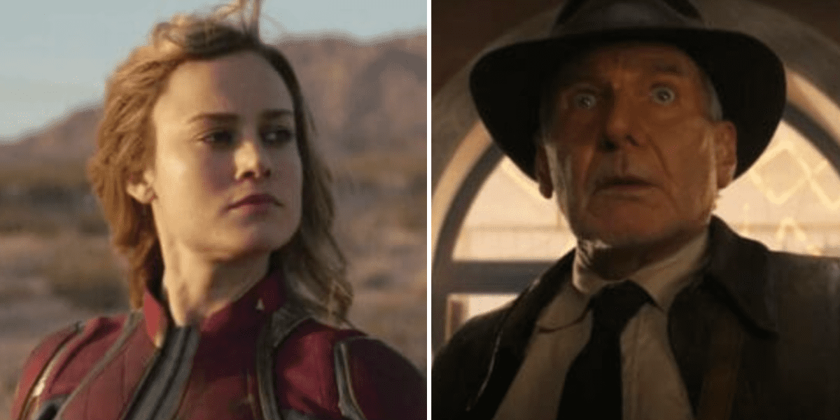 Brie Larson (Captain Marvel) and Harrison Ford (Indiana Jones)