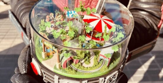 Miniature A Bug's Land being carried around by Ant-Man