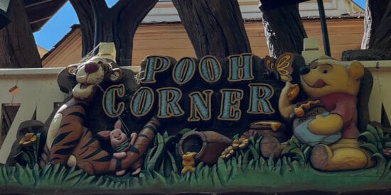 Cobwebs on the Pooh Corner Sign