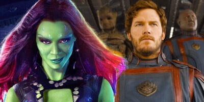 Zoe Saldana as Gamora and Guardians of the Galaxy