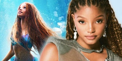 'The Little Mermaid' movie poster and actress Halle Bailey