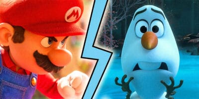 Super Mario Bros Movie (on the left) VS. Frozen 2 (on the right) collage
