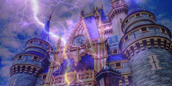 Lightning over Cinderella Castle at Disney World