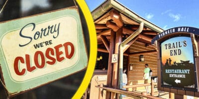 Trail's End Restaurant at Walt Disney World closed now sign