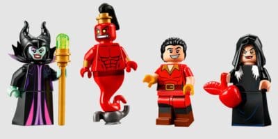 lego disney villain maleficent, genie jafar, gaston, and the witch version of the evil queen