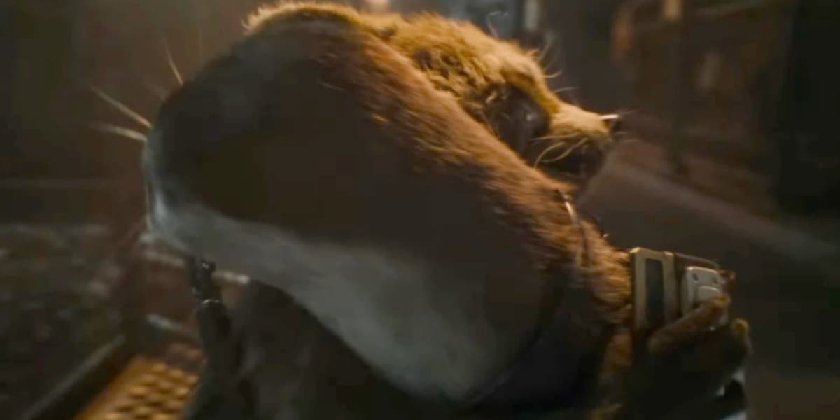 Rocket and Lylla hugging in Guardians of the Galaxy 3