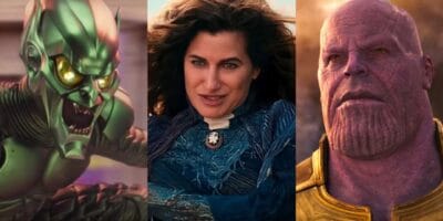 Green Goblin, Agatha Harkness, and Thanos from the MCU Marvel