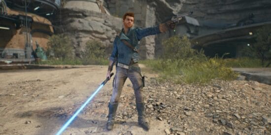 Cal Kestis in the Sword and Gun stance in Star Wars: Jedi: survivor