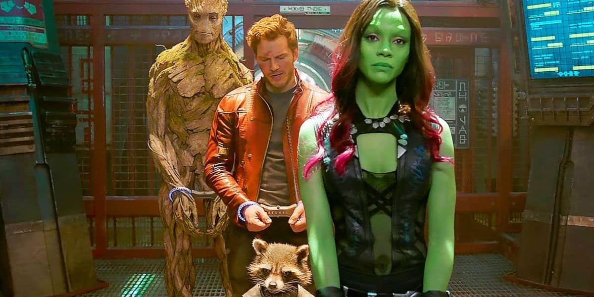 Peter, Groot, Rocket, and Gamora get put in jail