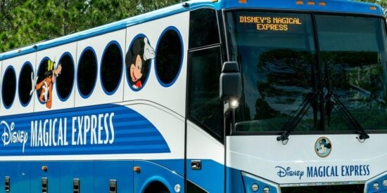 Magical Express Bus pulling up at the resort