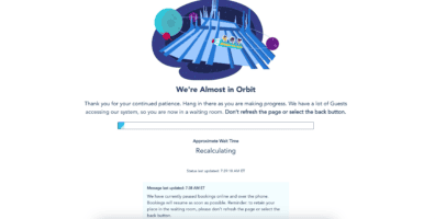 Screenshot from Disney World website
