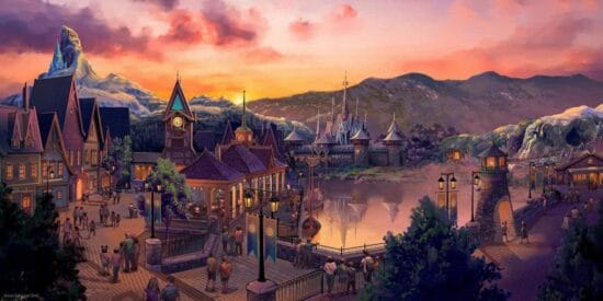 Concept art for Arendelle at the World of Frozen in Hong Kong Disneyland