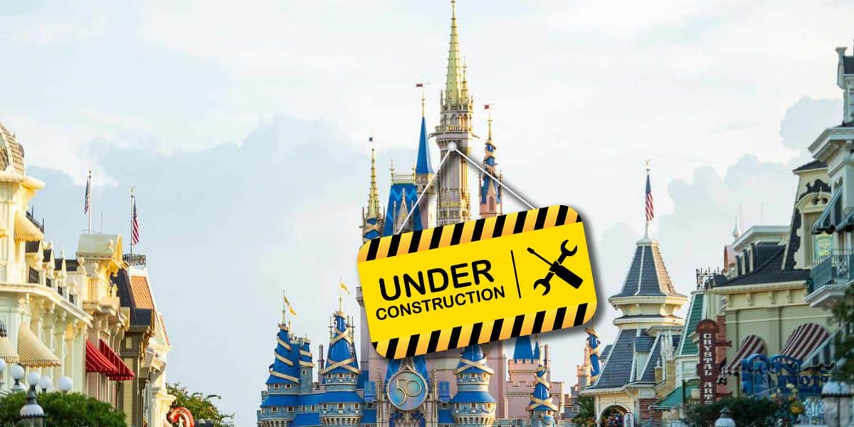 Massive Crane Arrives at Magic Kingdom, 50th Anniversary Décor Removal Continues