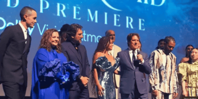 The stars of The Little Mermaid onstage at the premiere