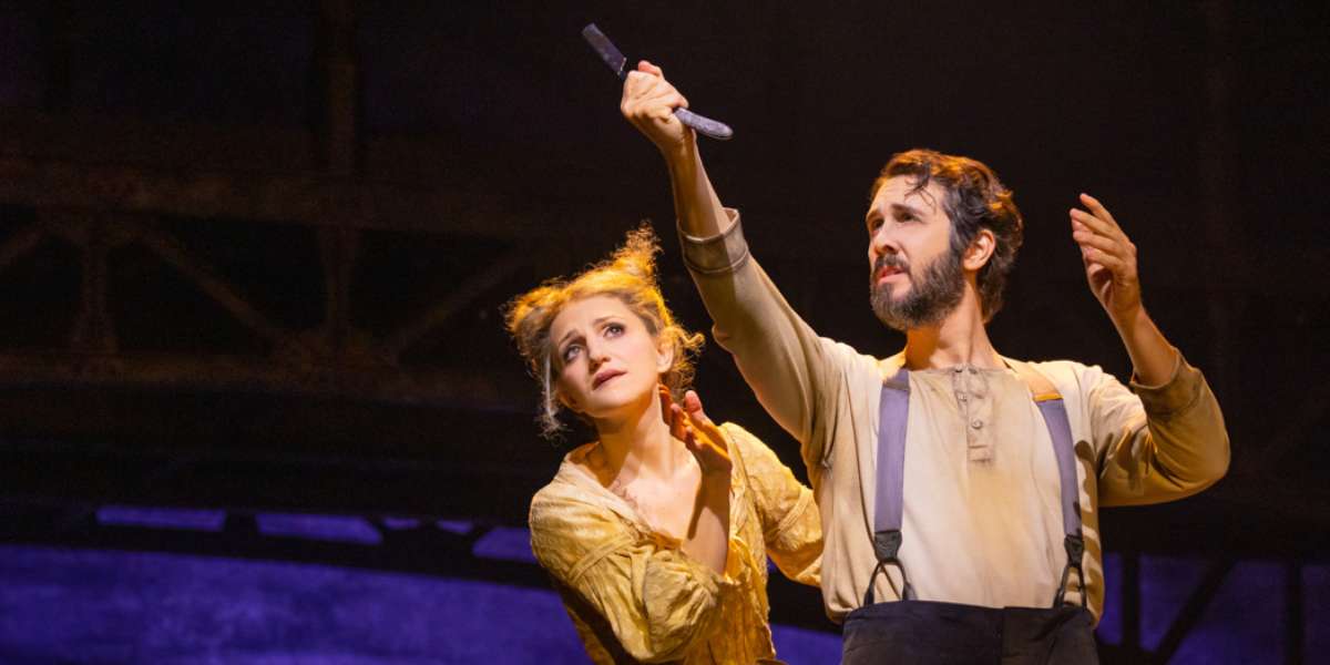 Annaleigh Ashford and Josh Groban as Mrs. Lovett and Sweeney Todd