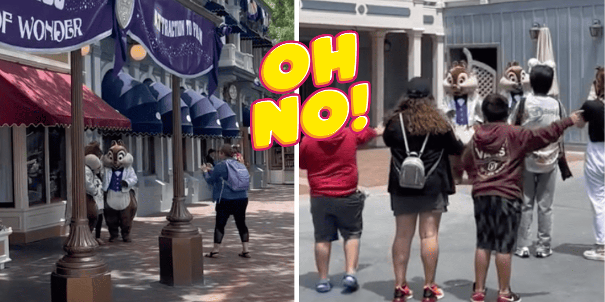 Two of the same Disney character pairs - Chip n Dale - out at the same time. Text reads "oh no."