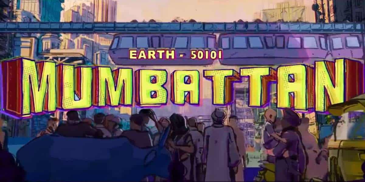 the city of Mumbattan in the new Spider-man: across the spider-verse tv trailer