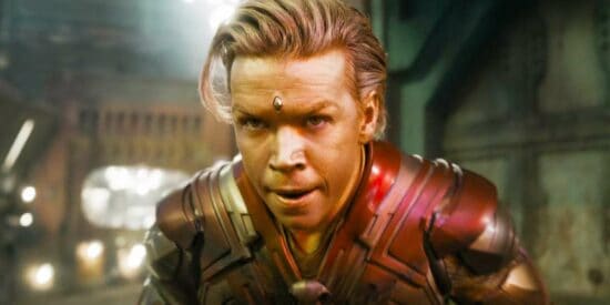 will poulter as adam warlock in guardians of the galaxy 3 close up