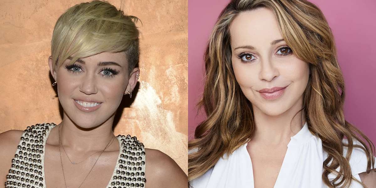 Miley Cyrus (L) and Loki's Tara Strong (R)