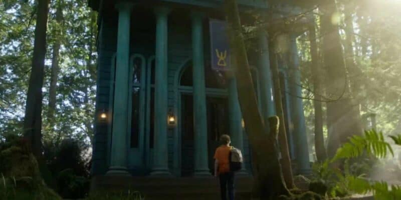 A cabin from Disney+'s Percy Jackson and the Olympians show