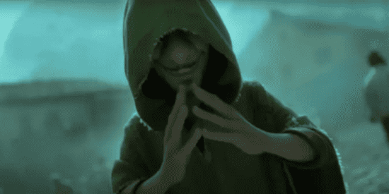Bruno with his hood on during the "We Don't Talk About Bruno" musical number in 'Encanto'