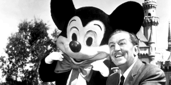 Walt Disney and Mickey Mouse at Disneyland