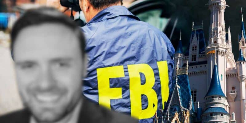 FBI Most Wanted Chris Burns with FBI and Cinderella Castle