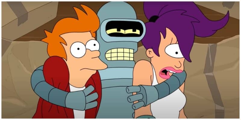 leela, fry, and bender in futurama reboot trailer