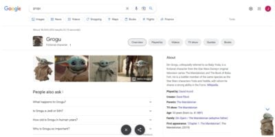 Grogu disrupting Google