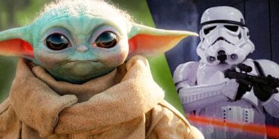 Grogu and Stormtroopers; Star Wars Empire