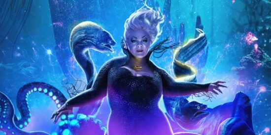 Melissa McCarthy as Ursula, surrounded by electric eels Disney