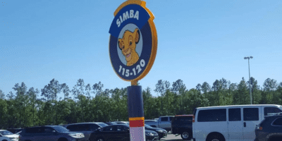Parking lot sign showing Simba Lot