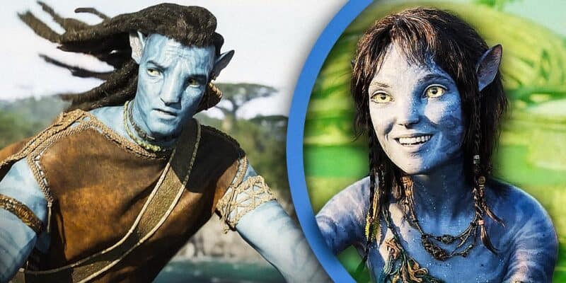 Kiri (Sigourney Weaver) on the right and Jake Sully on the left in 'Avatar: The Way of Water' (2022)