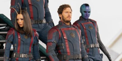 Pom Klementieff, Chris Pratt and Karen Gillan in 'Guardians of the Galaxy: Vol. 3' (2023). Credit: Marvel Studios