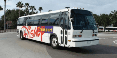Front View of Disney Shuttle Bus