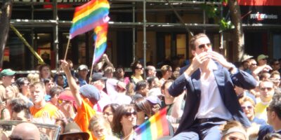 Gavin Newsom attending San Francisco Pride when he was mayor of San Francisco