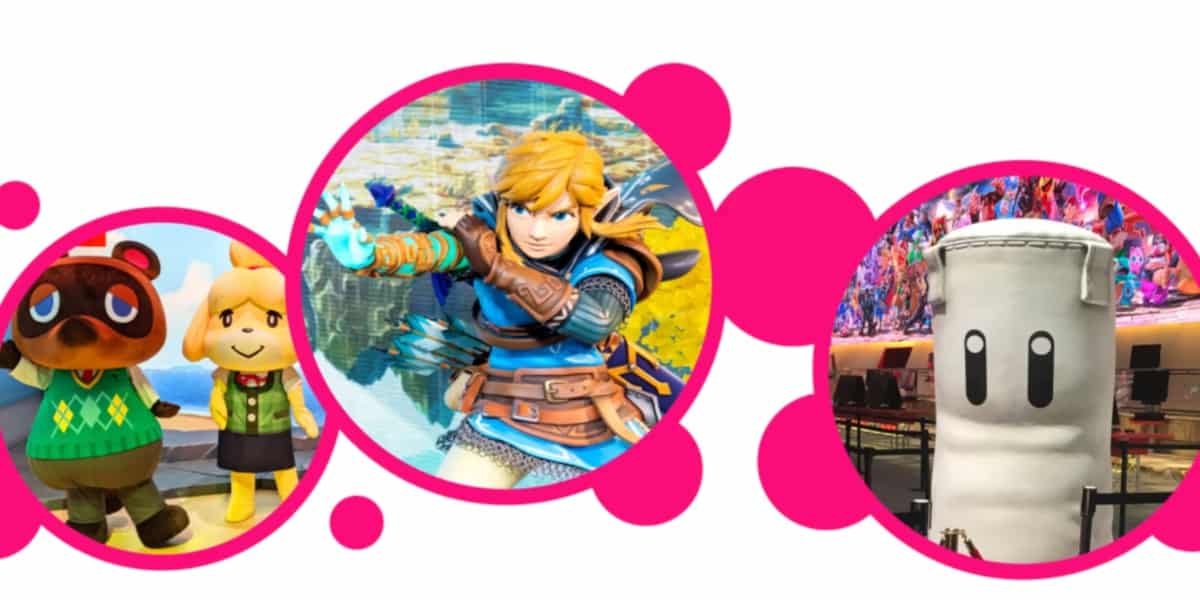 Animal Crossing, Link, and the sand bag from Super Smash Bros. for Nintendo Live