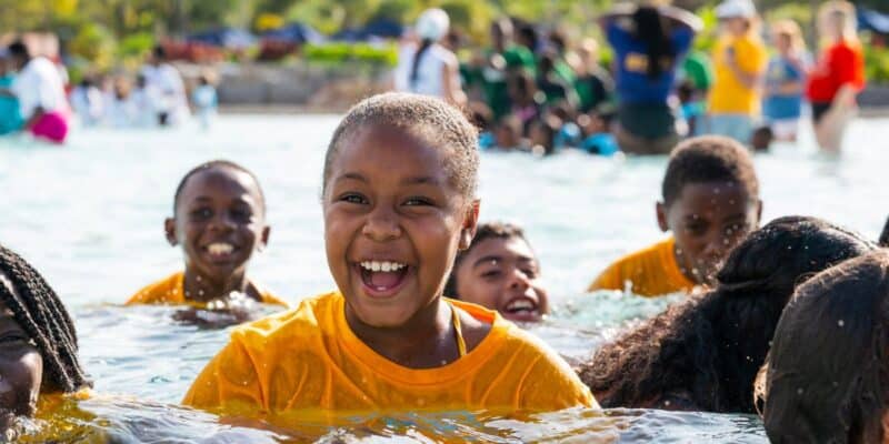 Kids swimming at Typhoon Lagoon