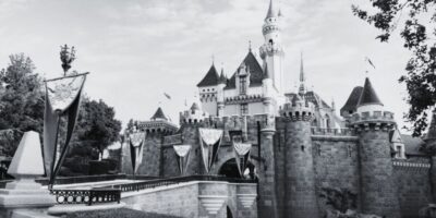 Sleeping Beauty Castle in Black and White