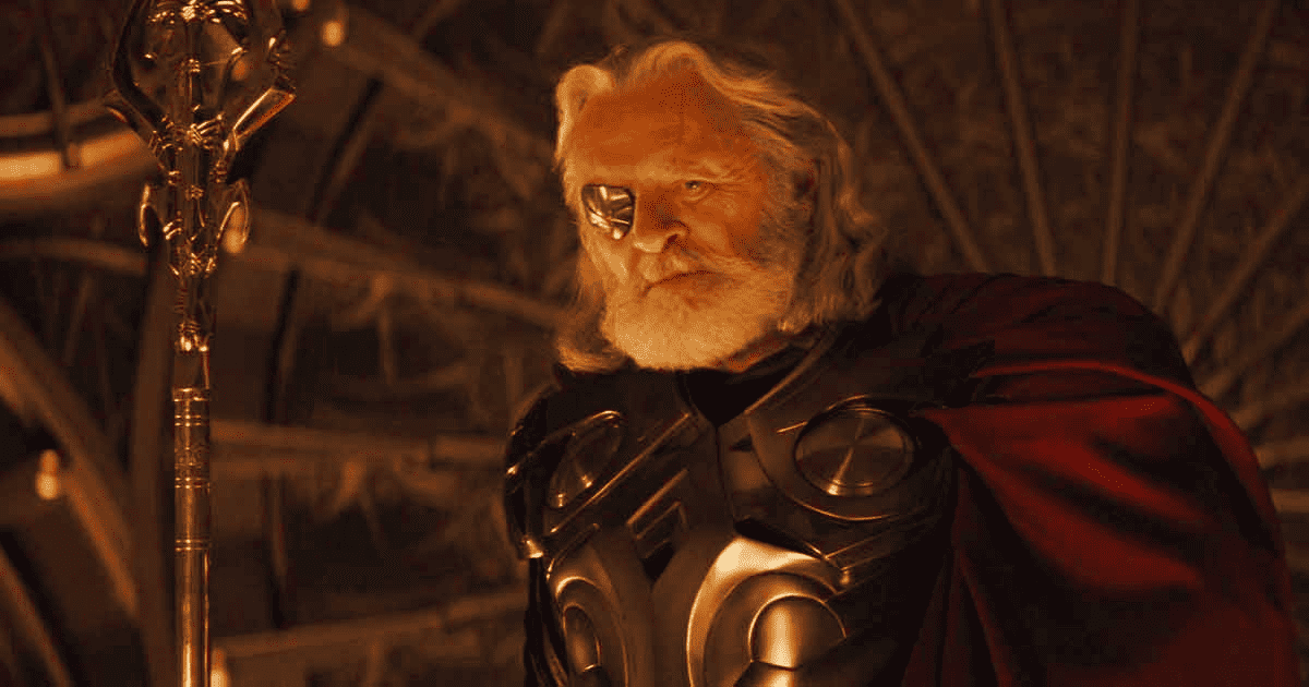 Odin in his armor talking