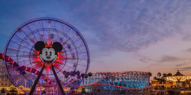 Pixar Pal A Round, Disney California Adventure at dusk