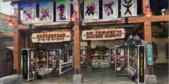 Concept art for walk-up restaurants in San Fransokyo at Disneyland Resort 