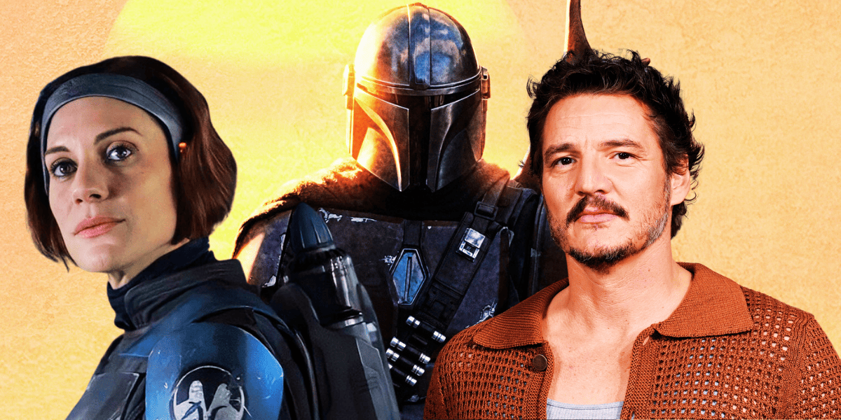 Pedro Pascal and Katee Sackhoff in The Mandalorian
