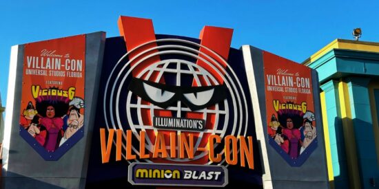 Villain-Con Minion Blast facade at Universal Orlando Resort