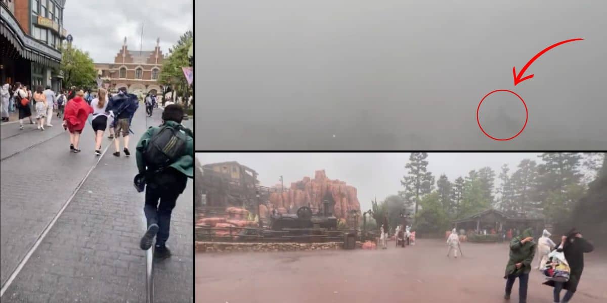 Tokyo Disneyland Hit With Tropical Storm Mawar - Destructive Winds, Intense Rainfall Captured on Video