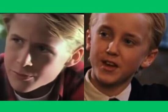 Young Ryan Gosling beside young Tom Felton as lookalikes when the 'Harry Potter' actor caused 'Barbie' confusion