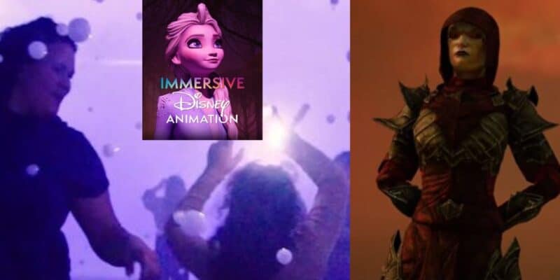 Disney and Bethesda games both play on the demand for immersive experiences, Disney pictured left and scene from 'The Elder Scrolls' to the right
