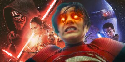 (L) The Force Awakens poster (R) Supergirl in The Flash